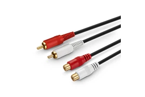 1.5m Coaxial Audio Cable 1500062 RCA Male Female Pure Copper Conductor AUX Projector Camera Microphone Video 2*3.5mm