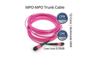Factory Low Loss 12 Core OM4 MPO/UPC-MPO/UPC Trunk Cable LSZH 3.0mm Multimode Fiber Patch Cord For 100G Data Center Cabling