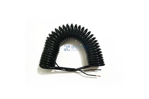 Mobile Lighting Tower Spiral Cable - Telescopic PUR Coiled Spring Cable for Lighthouse Vehicles, Customizable Length and Core