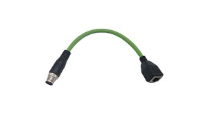 Industrial Ethernet Cable IP67 Waterproof M12-4Pin D-Code Male to RJ45 Female Overmolded PVC/PUR Jacket Customized Length