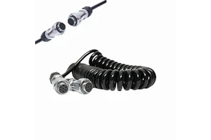 7-Way Coiled Cable for Truck Trailer Electrical Wire Spring Guard Connector Non-Abs Seven Core 7-Pin Stranded Conductor PVC PE