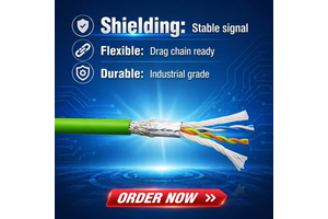 Premium 4 Core Shielded Cat5e Industrial Ethernet Cable HDPE Insulation OFC for Factory Automation Network.
