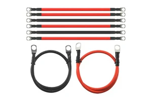 4 Gauge Flexible Solar Battery PVC Cable M6 M8 M10 Lug Rings 25mm Red Black Wire Automotive Inverter Trunk Building Heating