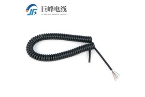 Spring Cable With PUR Jacket, Parallel Insulated Spiral Cord Retractable Spring Cable For Machinery & Equipment