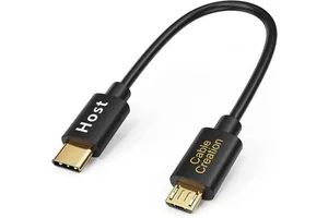 CableCreation 0.65ft Short Type-C to Micro USB OTG Cable with 3A Fast Charging Gold Plated Connectors for Computer & Camera