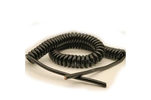 Customized Stranded Industrial PFA Insulated 6x1.0+1x1.5 Sqmm PUR Sheath Coiled Spiral Curly Extension Spring Cable
