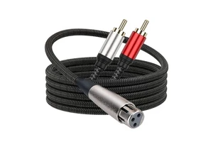 2RCA Male 3Pin XLR Female Gold Plated Audio Cable Metal Shell Braided Balanced Low Loss Professional Audio Converter Speaker