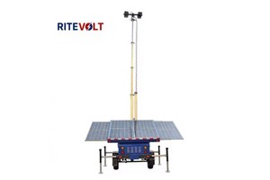 Mobile Solar-powered Trailer With CCTV Camera, Telescopic Mast, Construction Site LED Lighting Trailer