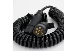 7 Core ABS Pur Shielded Electric Power Wire Plug Spiral Cord Custom 15 Pin Truck Trailer Cable