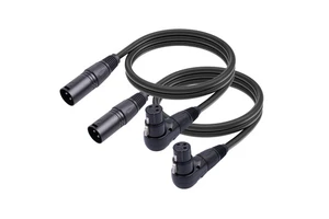 90 Degree XLR Cable 3 Pin Male to Female Audio Cable Right Angle Microphone Extension Cord for Stage Speaker Mixer