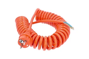 Schuko Spiral Extension Cable 2m 230V 16A Coiled Power Lead with Earthing Contact IP20