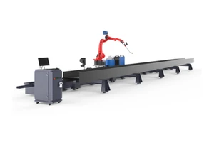 Flexible UA-AW-7 Ground Rail Welding Robot With Positioner For H Beam Crane Beam Box Beam Pallet Racking Welding