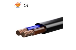 Customizable H03VVH2-F Control Cable 70℃ 300/300V PVC Flexible Lightweight Flat for Industrial Use