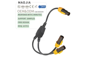 PowerCON TRUE1 14AWG Y Splitter Cable 1 to 2 Male-Female 20A 250V IP67 Pure Copper SJTW Stage Light LED Audio Power Cord OEM