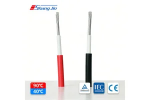 Red/Black PV1-F Photovoltaic Cable Tinned Copper XLPE 4mm/6mm/10mm IP67 Rated AC1000V Power Station Cable 1 Core ShangJin Brand