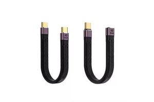 Justlink USB4 40Gbps FPC Short Data Cable 13cm 100W PD E-Marker Fast Charging Type-C Cord for Laptop Power Bank Phone