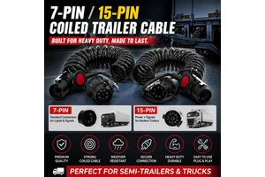 High Flexibility Anti Crack Low Temp Resistant 12V-24V 7 Core Spiral Trailer Cable for Industrial Tractor 7 Way Wire