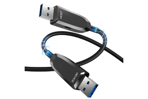 USB3.1 Male to Male Optical Fiber Cable 10Gbps Compatible with USB3.0/2.0 Zinc Alloy Hard Enclosure Camera Extension Cable