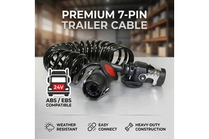 All-Weather 7-Pin Trailer Wire,12V-24V 7-way Trailer Cable Suitable for Saltwater Boat Trailers and Snowmobile Haulers