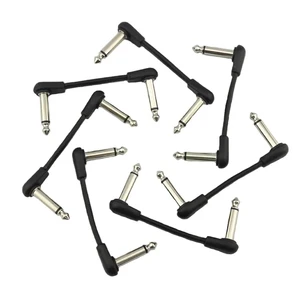 6 Inch Guitar Patch Cable Guitar Effect Pedal Cables Black 6 Pack Flat Patch Cable for Effect Pedal