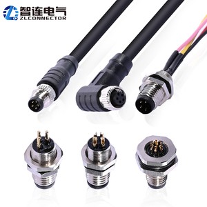 IP67 Waterproof Gold Plated Brass Contact Screw Locking 2-10 Pin Circular Male Female M8 M12 M16 Moulding Cable Connector