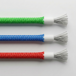 200C Silicone Rubber Fiberglass Braided Wire 14-24 AWG 300/500V Heat Resistant Cable For Electric Oven & Home Appliance