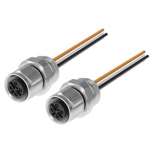 Aviation Plug M12 4 Pin Connector Male and Female Connector Rear Panel Mount M12 Connectors Socket Cable Watertight Ip68