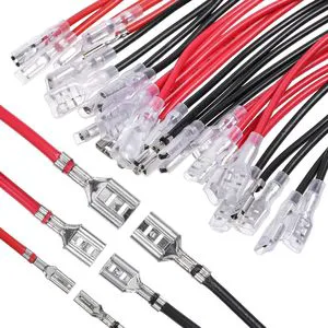 CZJSMX Shielded Spade Connector Wire Harness 24V 16AWG Braided Shield Anti-Interference
