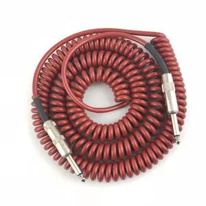 Electric Instrument Cable Guitar Straight to Straight Guitar Audio Instruments Cable Spring Curl Wire Coiled Shielded PU
