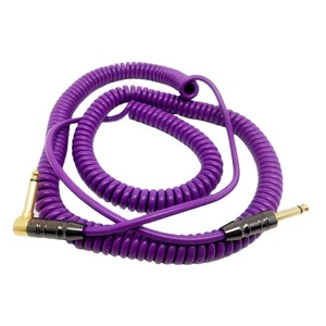 Pure Copper 6.35mm Guitar Spring Cable with Noise-Canceling Shield Audio Video Cables for Speakers