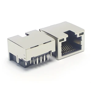 AK Electronics OEM Manufacturer Factory Price Single Port RJ45 Jack Sunk Dip Type LAN Network Connector LED Ethernet 8Pin Gold