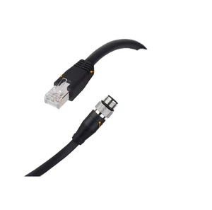 High Performance RJ-45 to M12-4P D-Coded Industrial Camera Cable Reliable Ethernet Connection for Production Line