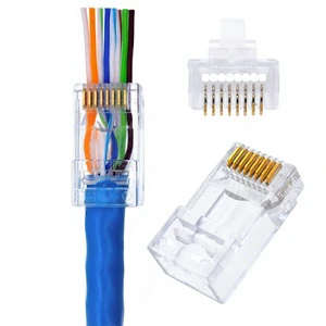 CAT5/CAT6 Through Hole Plug RJ45 Connector Open