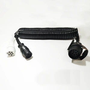 China 15 Pin ABS Pur Power Spiral Code 7 Core Trailer Spiral Cable for Sale