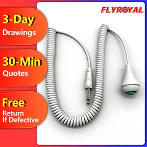 Coil Retractable CablePushbutton to 6.35 Plug Spiral Coiling Cable Jack Cable Coiled Usb Spiral Cable