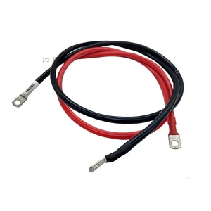 Wholesale 2AWG 4AWG 6AWG Silicone Power Cable with Pre-Attached Ring Terminals Lithium Battery Solar Energy Wiring Harness