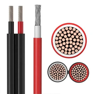 Factory Customize PV Energy Storage Connection Cable Twin Core Red Black Solar Battery Cable