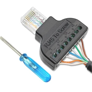 RJ45 Male to 8 Pin AV Screw Terminal Connector Screw Adapter Block Cable Network Plug Ethernet for CCTV Digital Internet plug