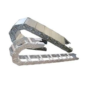 Metal Drag Chain Semi-Closed/Full Close Stainless Steel Drag Chain High Flexible Wire Track Reinforced Bridge Drag Chain