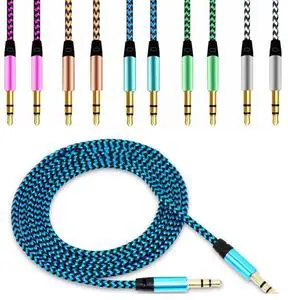 OEM Customizable 6.35mm Dual-Color Braided Male-Male Guitar Cable Reel Noise-Free Stereo TRS Electric Guitar Audio Cable Foil