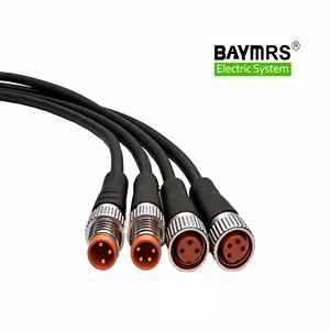 Industrial M8 Series 3pin IP67 Single-ended Prefabricated Control Cables Harness Straight Male M8 Circular Connector