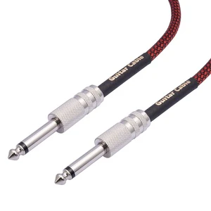 Dual shield noise cancelling mono 6.35mm male to male 1/4 - inch TS electric guitar keyboard audio cable