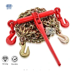 G70 Ratchet Binder Chain Galvanized Welded Chain Grade 70 Transport Transmission Chain With Clevis Grab Hooks
