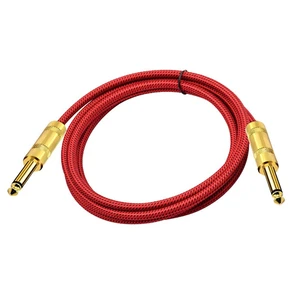 Factory Customized 1M 3M 5M 10M Length Flexible Audio Speaker Guitar Cables DC 6.35mm Male to Male Aux Instrument Guitar Cable