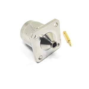 Factory supply N Type Male Plug flange panel For RG402 RG141 Cable 4 Holes rf coaxial N connectors Converter in stock
