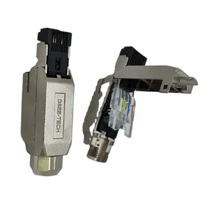 Industrial Metal Straight Ethernet RJ45 Data Fastconnect Plug 4 Pin CAT5E CAT6 Profinet Connector Shielded IEC Standard New