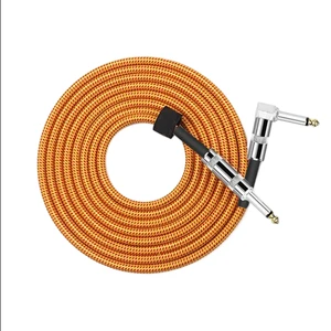 Oxygen-Free 6.35mm Mono Jack Shielded Guitar Cable Noise-Reducing Braided Copper Cable for Audio & Video