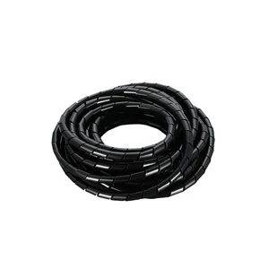 6MM Black Spiral Wrapping Band Cable Sleeves Winding Pipe Cable Wire Tidy Wrap PC Home Cinema TV Management