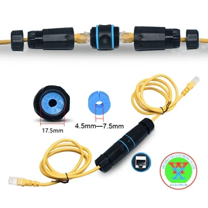 YXY IP68 RJ45 Connector CAT6 STP Female to Female Waterproof Coupling Extention Socket Outdoor Inline Connector