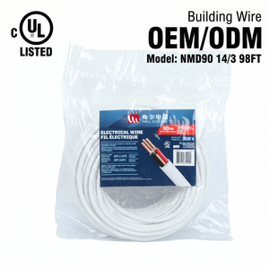 LINSHENG CUL Listed NMD90 14/3 AWG Building Wire 300V White Copper Electrical Cable Power Cables For Residential Indoor
